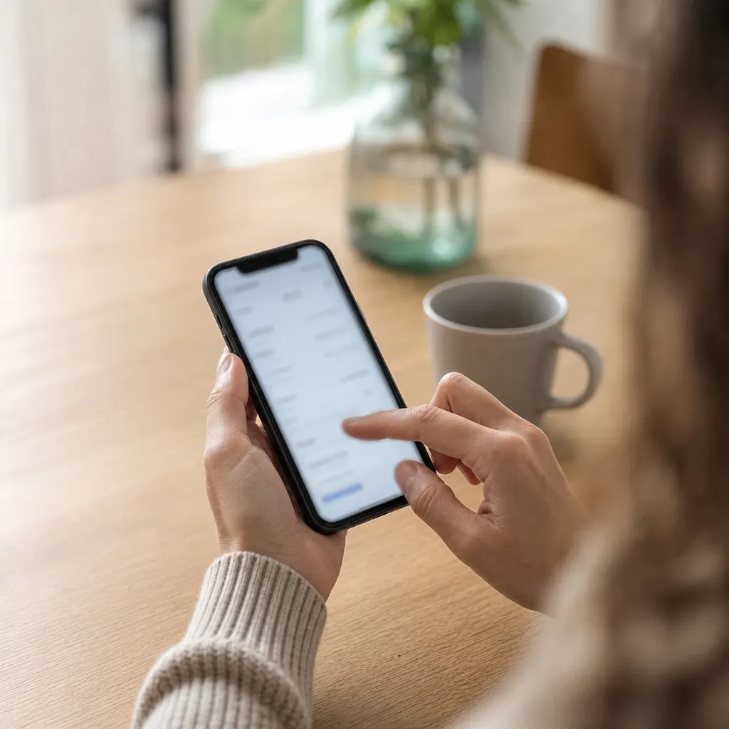 Mobil med QR-kod för eSIM-aktivering på skärmen.
